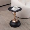 Mermaid Tail End Coffee Table Round Side Table, Modern Metal Pedestal Table, Minimalist Accent Table for Small Spaces