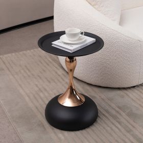 Mermaid Tail End Coffee Table Round Side Table, Modern Metal Pedestal Table, Minimalist Accent Table for Small Spaces