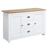 HOMCOM Dining Buffet Sideboard Cabinet in White with Drawers Adjustable Shelves for Kitchen Storage
