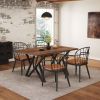 Indoor Upholstered Dining Set With Metal Legs (Set of 4),Brown