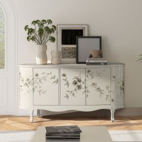 Florence 69" Hand Painted Lacquered Credenza, Taupe Gray Lacquer