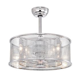 20.4'' 3 ABS Fan Blades Dual Shade Modern Ceiling Fan with Remote Control, Noiseless Reversible AC Motor for Bedroom/Living Room/Study/Patio,Chro