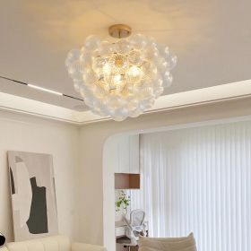 20-Inch Gold Ceiling Pendant Light with Threaded Clear Glass Globe Shade ��� Ideal for Living Room, Dining Room, Kitchen (Non Adjustable Height
