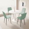 31.5" Round MDF Dining Table Set for 4,  Dining Table MDF Easy Clean with Durable Black Metal Legs