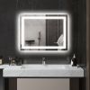HOMCOM Dimmable Bathroom Mirror with Lights, 32" x 24" Backlit/Front Lit LED Mirror, Anti-Fog, Memory, Infinite Color Temp