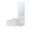 White Floating Vanity with Included Mirror