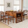 TOPMAX Modern 5-Piece 47.2'' Extendable Wood Square Dining Table Set with Two 11.8-inch Drop Leaves