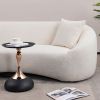 Mermaid Tail End Coffee Table Round Side Table, Modern Metal Pedestal Table, Minimalist Accent Table for Small Spaces