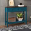 Farmhouse Style Console Table with 2 Drawer and Bottom Storage Shelf for Entryway, Rustic Side Table with Storage Drawer and Shelf for Living room