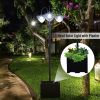 74.5" 3-head Solar Lamp  witPost Street Light  Planter, Automatic-on, 6 Hour Max Outdoor Ready LED Lighting, Black