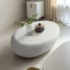43.31''Fiberglass Elliptical Coffee Table for Living Room Vintage Table,Matte Rocks Table front of the Sofa, Irregular Center Table