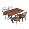 Indoor Upholstered Dining Set With Metal Legs (Set of 4),Brown