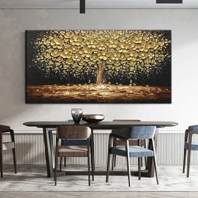 Hand Painted Oil Paintings Abstract Tree Flower Oil Paintings On Canvas Wall Art Decoration Modern Pictures  Living Room Hallway Luxurious Decora (style: 01, size: 100x150)