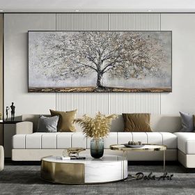 Handmade Oil Painting Canvas Wall Art Decoration Abstract Blooming Texture Tree Painting Abstract Plant Painting Home Living Room Bedroom Luxurious De (style: 01, size: 40x80cm)