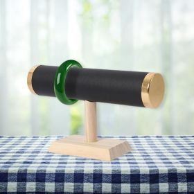 Jewelry Bracelet Display Stand Vertical T Bar Tower Organizer for Hair Band Home Organization Scrunchies Desktop Showcase (Color: StyleA-Black PU, Ships From: China)