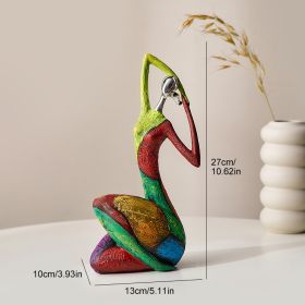 Modern Abstract Art Woman Sculpture Figurines Creative Home Decor Colorful Abstract Painted Statues Living Room Table Decor Gift (Color: Style B, Ships From: China)