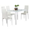 5 Piece Dining Set Glass Table and 4 Chairs