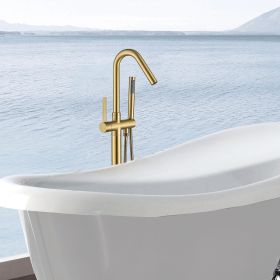 Freestanding Bathtub Faucet with Hand Shower (Color: as Pic)