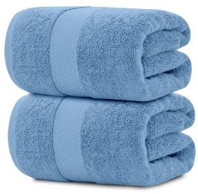 Luxury Soft Bath Sheet Towels 650 GSM Cotton Luxury Bath Towels Extra Large 35x70 in | Highly Absorbent and Quick Dry | Hotel Quality Extra Large (Color: Blue)