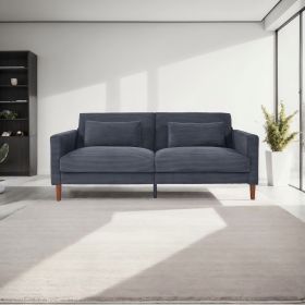 Corduroy, Modern Sofa With Two Pillows, Suitable For Living Room, Lounge (Color: Grey)