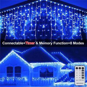 Curtain Icicle Lights Wedding Party LED Fairy Christmas Indoor Outdoor (Color: as Pic)