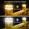 Outdoor Solar Post Lights, 8 Pack, LED Warm/Cool White, 2 Modes, Fits 3.5x3.5���������5x5 Wooden Posts Ideal for Fence, Deck, Garden, Porch