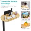 C-Shaped Bathtub Tray Table With Adjustable Height 360������ Rotatable Desktop Freestanding Bath Caddy Against Wall Couch Bed Sofa Side Table