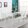 5 Piece Dining Set Glass Table and 4 Chairs