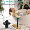 C-Shaped Bathtub Tray Table With Adjustable Height 360������ Rotatable Desktop Freestanding Bath Caddy Against Wall Couch Bed Sofa Side Table