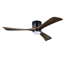 Ceiling Fan With Lights Remote Control,Quiet DC Motor 3 Blade Ceiling Fans 6 Speed Levels,Reversible Ceiling Fan, For Patio Living Room, Bedroom, (Option: Matte Black)